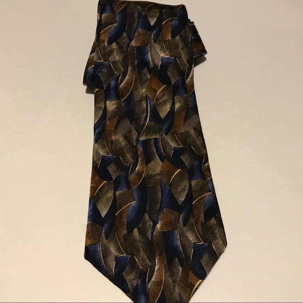 Men’s Designer Tie. Blue,gold,brown,orange